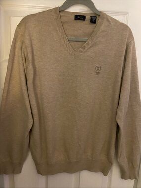 Izod Men's V-Neck Sweater in Beige